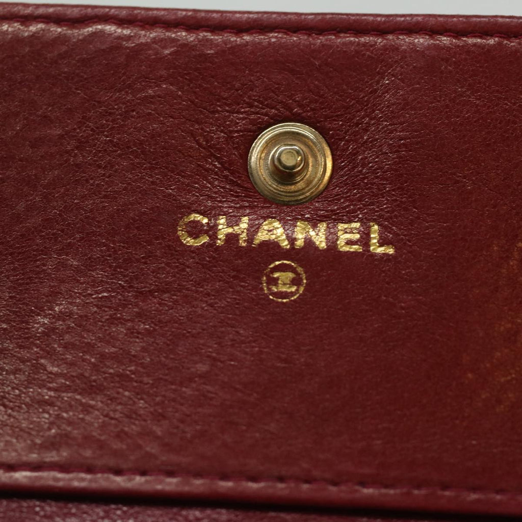 CHANEL Wallet Caviar Skin Red CC  am3885