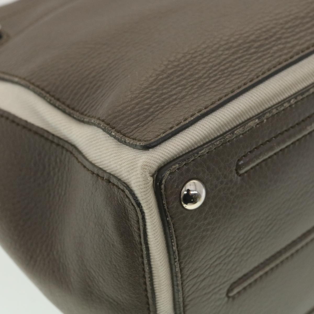 SAINT LAURENT Muse Toe Hand Bag Leather Beige Auth am3911
