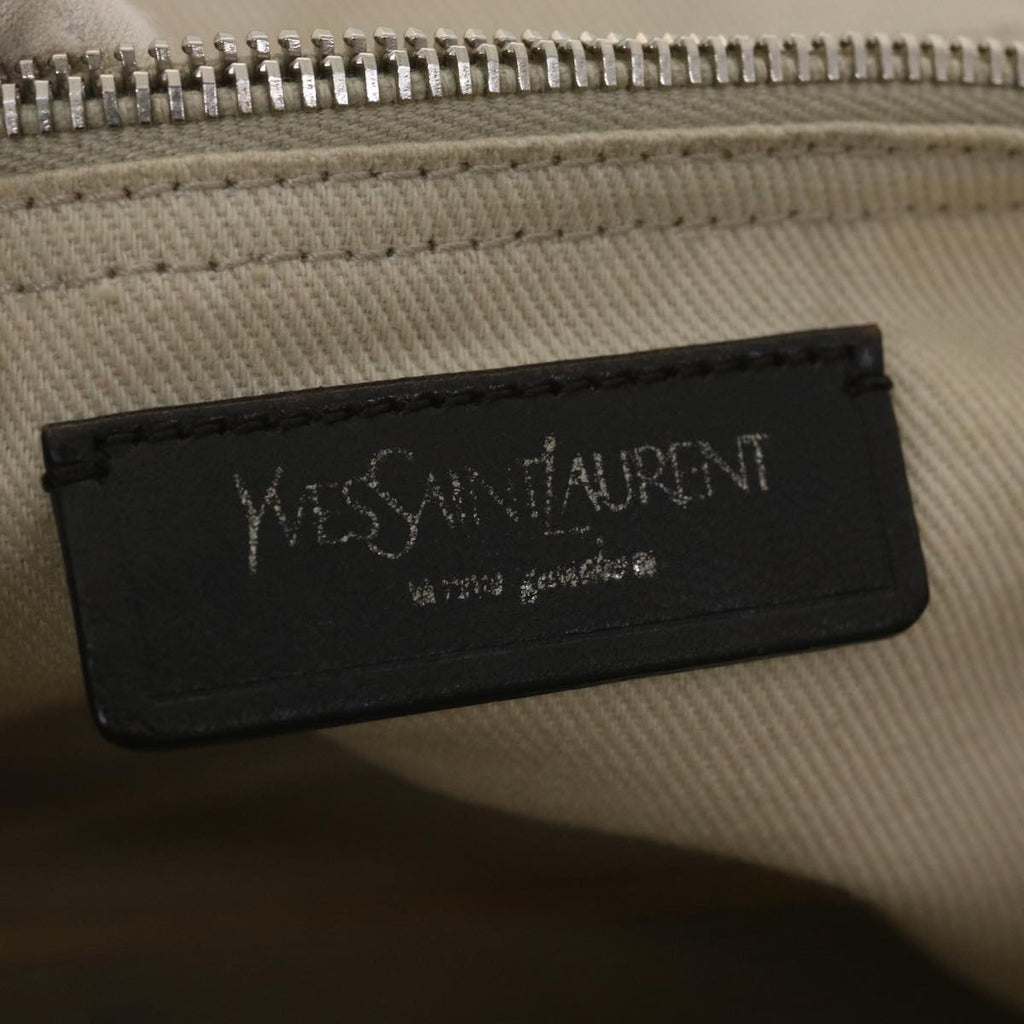 SAINT LAURENT Muse Toe Hand Bag Leather Beige Auth am3911