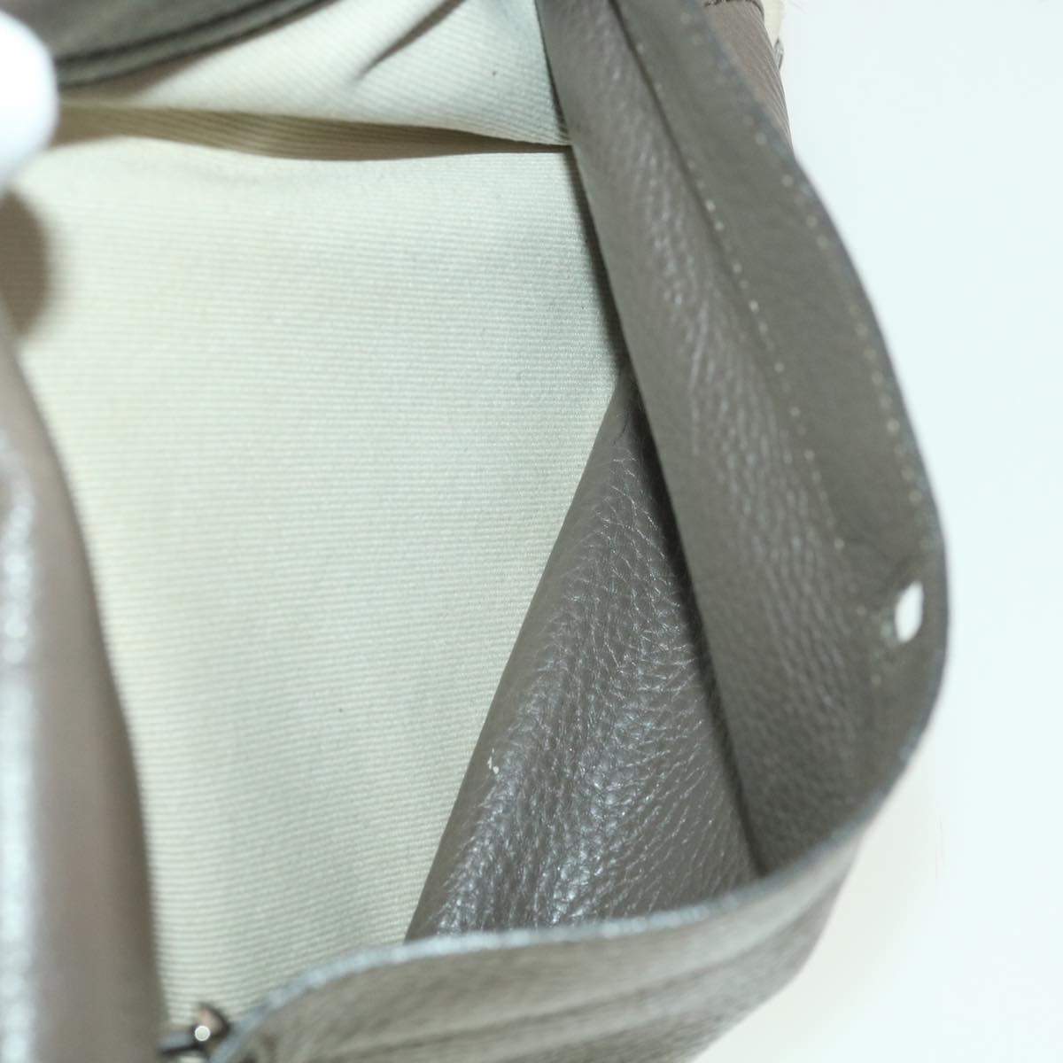 SAINT LAURENT Muse Toe Hand Bag Leather Beige Auth am3911