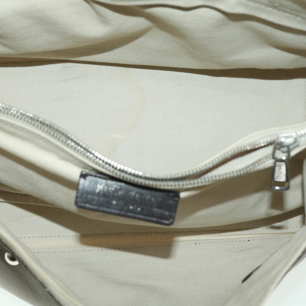 SAINT LAURENT Muse Toe Hand Bag Leather Beige Auth am3911