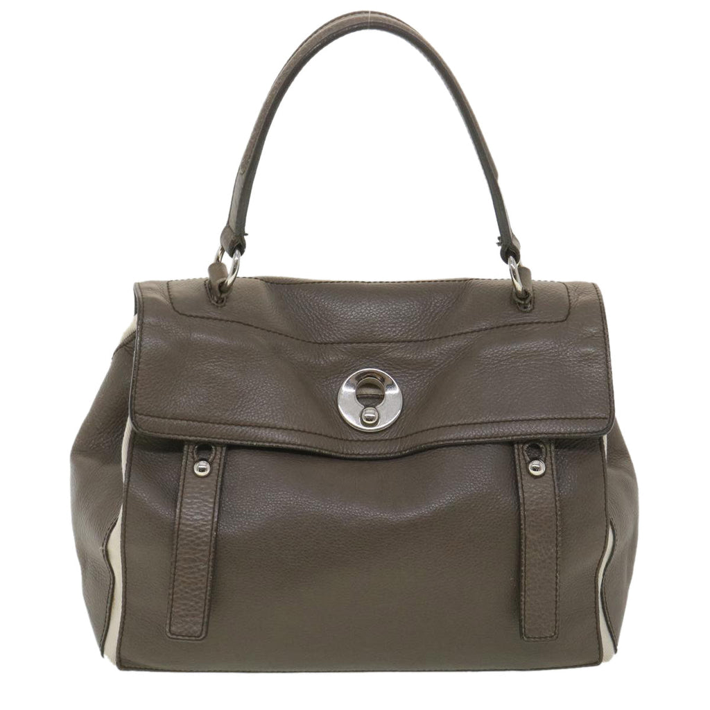 SAINT LAURENT Muse Toe Hand Bag Leather Beige Auth am3911