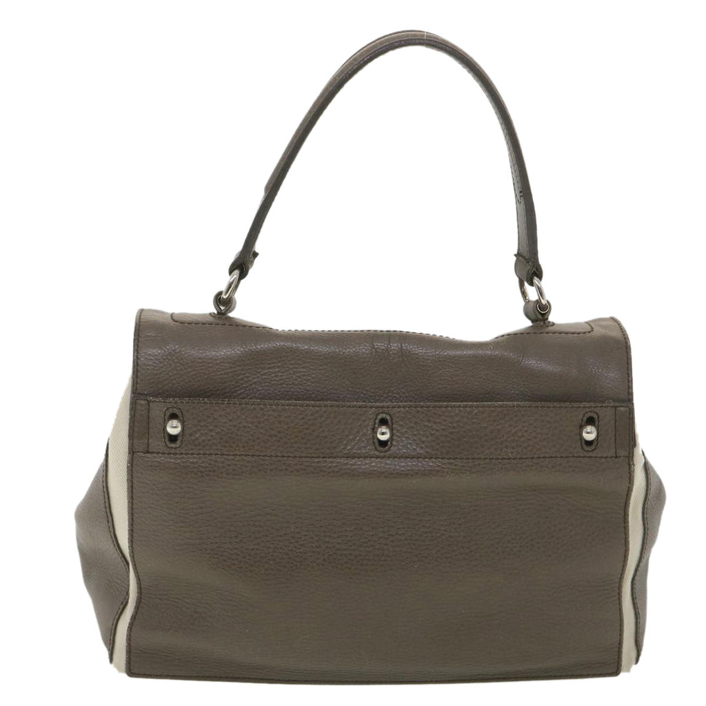 SAINT LAURENT Muse Toe Hand Bag Leather Beige Auth am3911
