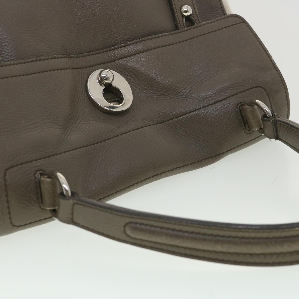 SAINT LAURENT Muse Toe Hand Bag Leather Beige Auth am3911