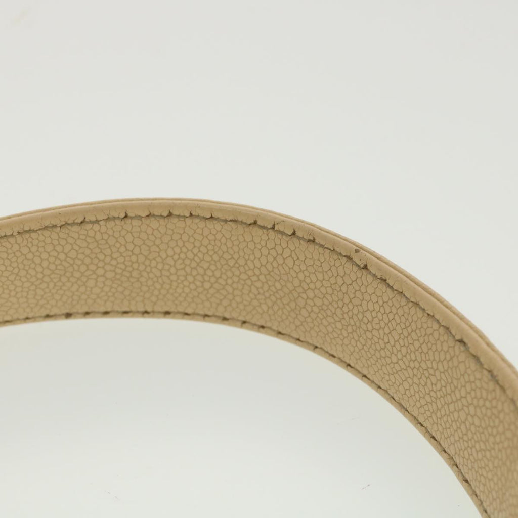CHANEL Shoulder Bag Caviar Skin Beige CC  am3924