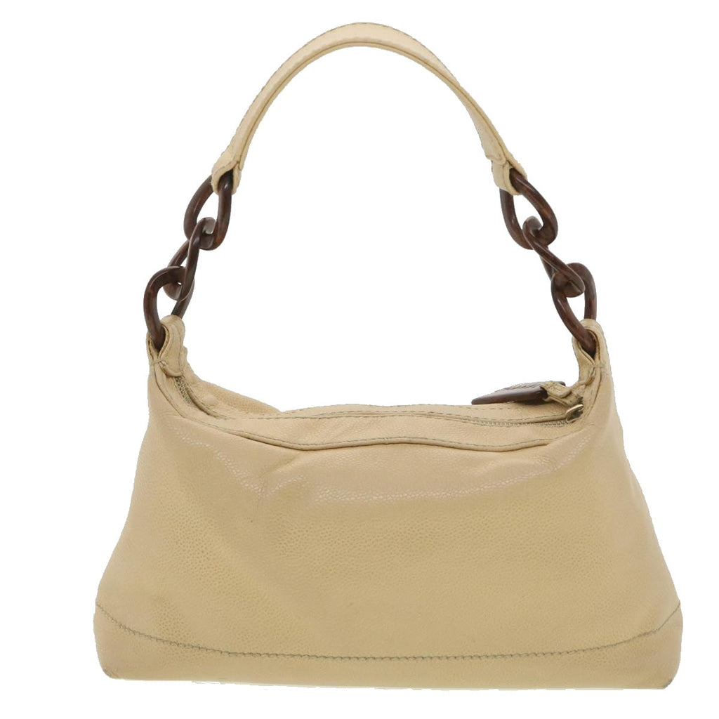 CHANEL Shoulder Bag Caviar Skin Beige CC  am3924
