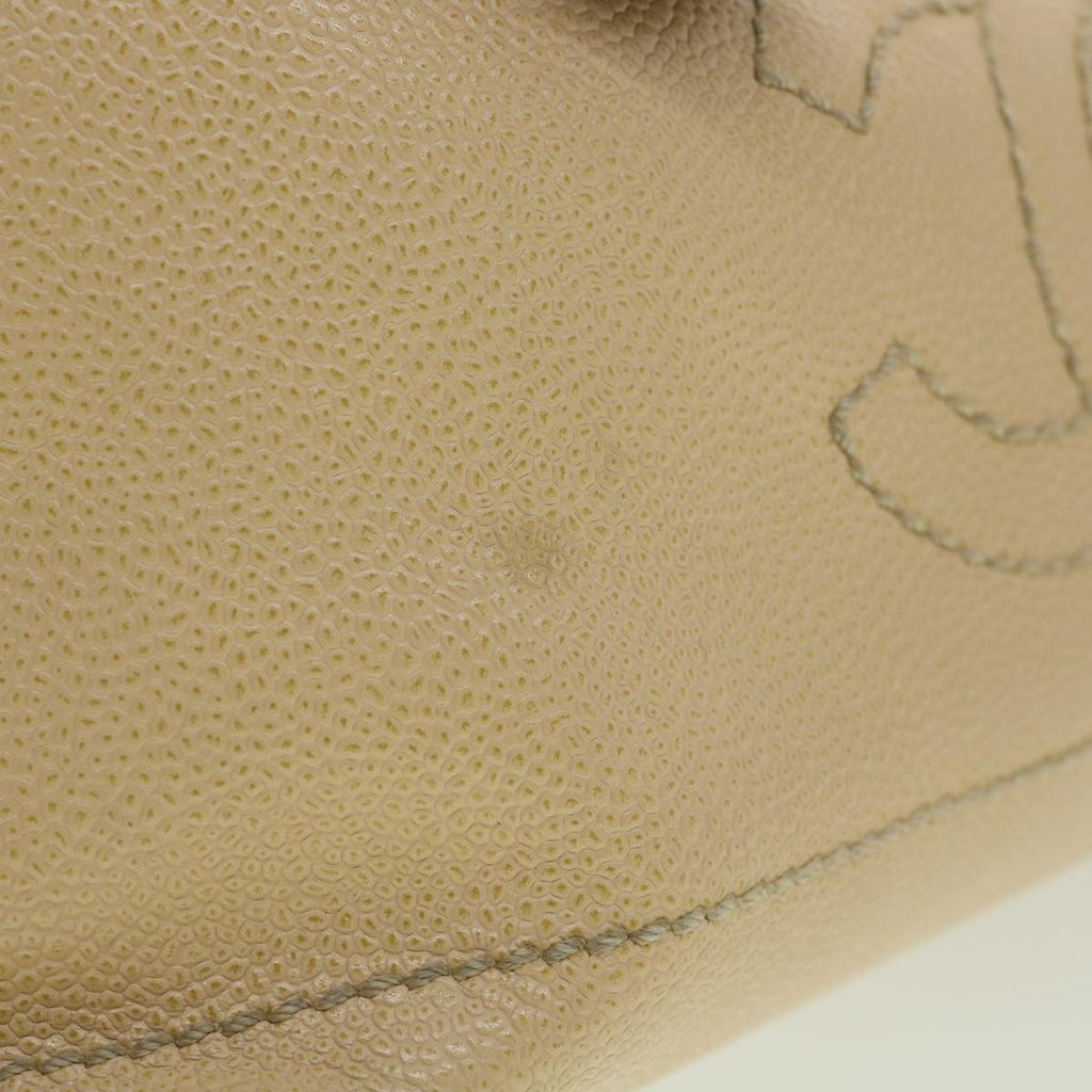 CHANEL Shoulder Bag Caviar Skin Beige CC  am3924