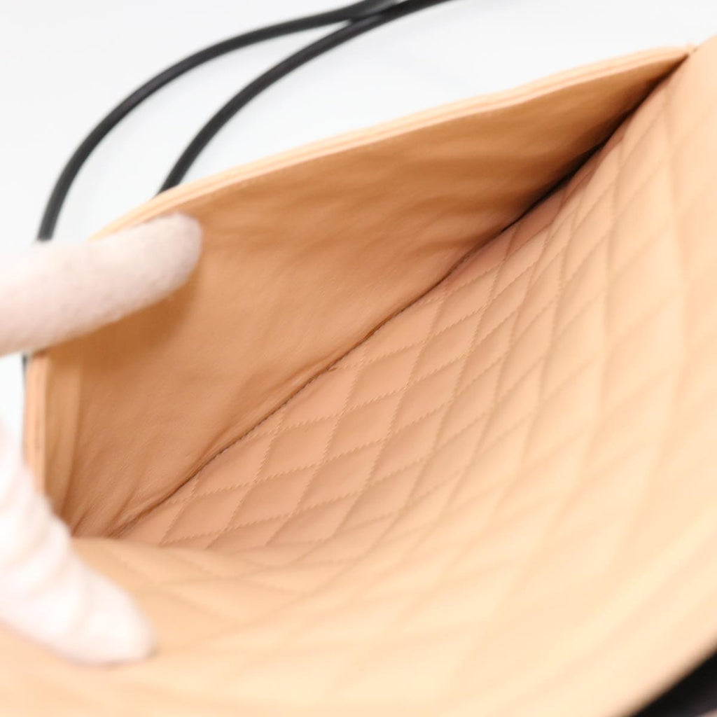 CHANEL Cambon Line Shoulder Bag Caviar Skin Beige CC  am4027