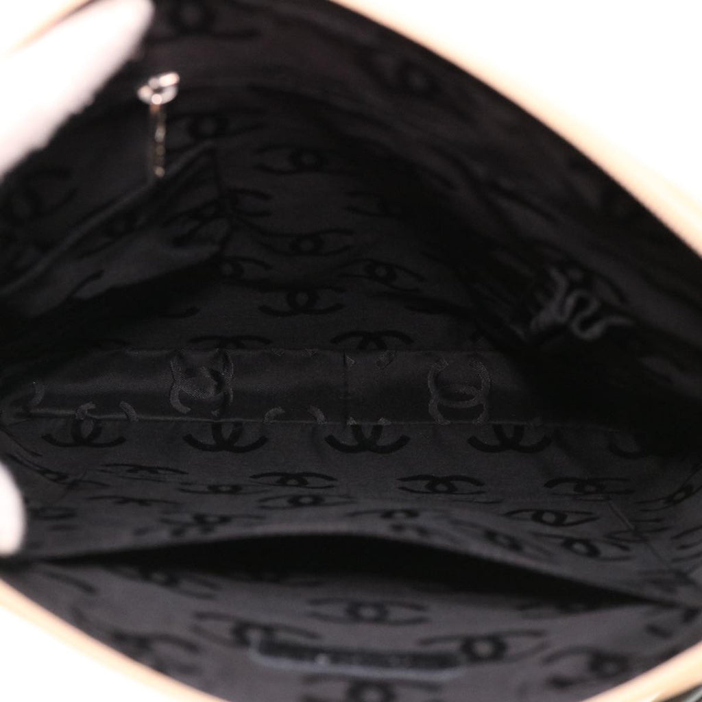 CHANEL Cambon Line Shoulder Bag Caviar Skin Beige CC Auth am4027
