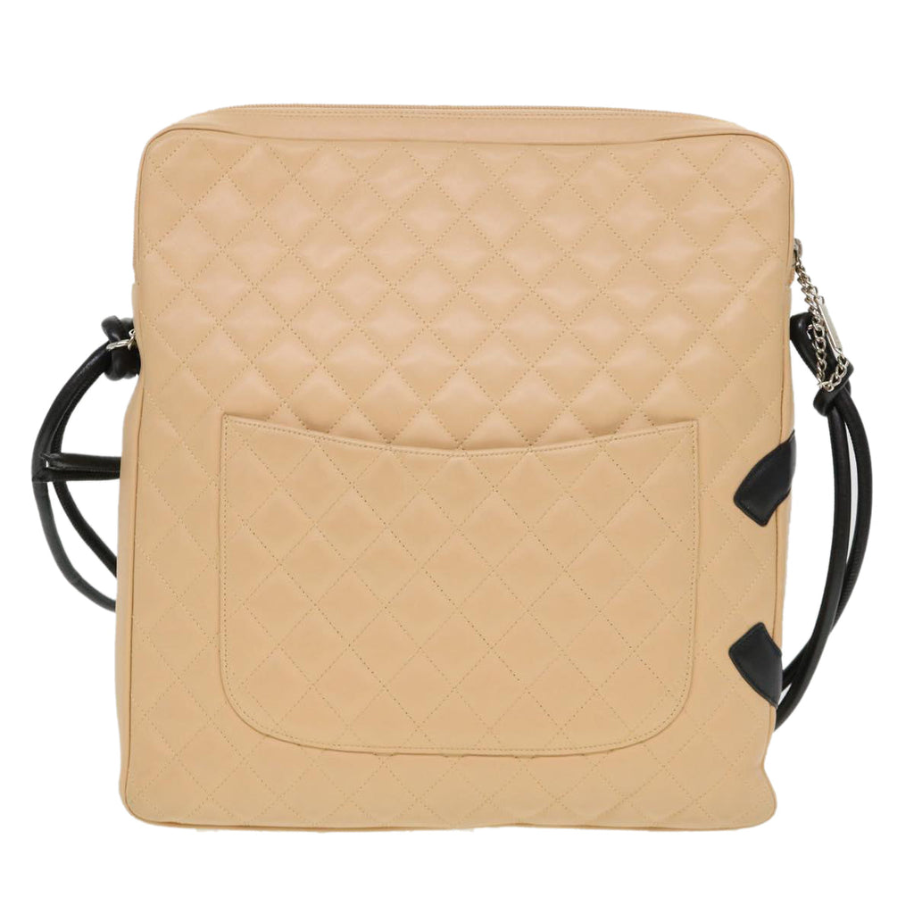 CHANEL Cambon Line Shoulder Bag Caviar Skin Beige CC  am4027
