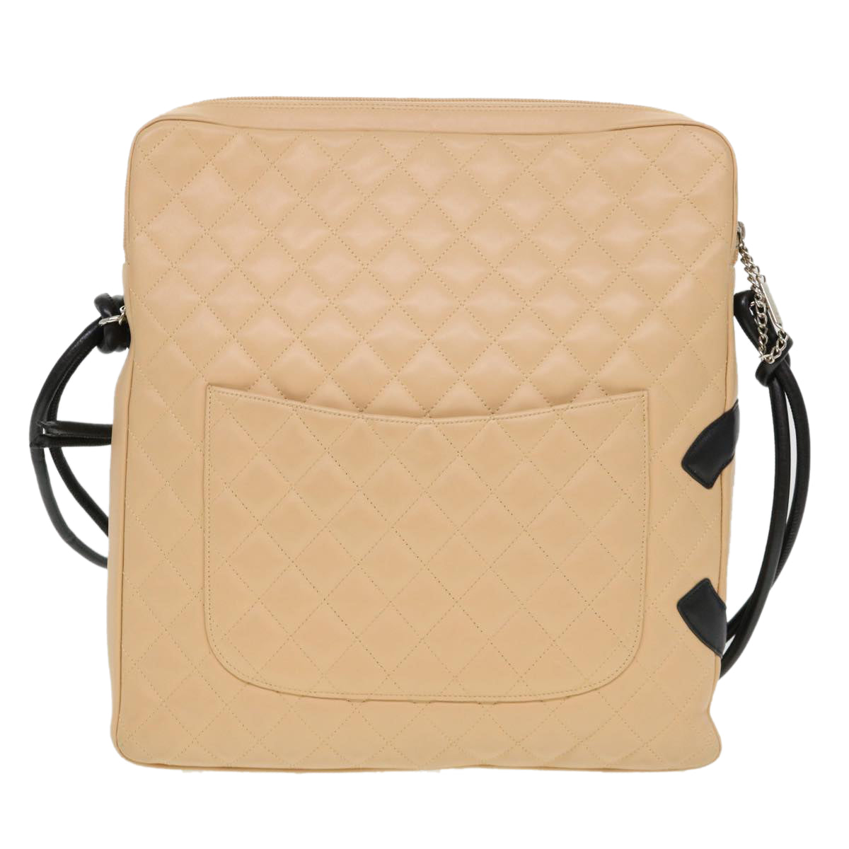 CHANEL Cambon Line Shoulder Bag Caviar Skin Beige CC  am4027