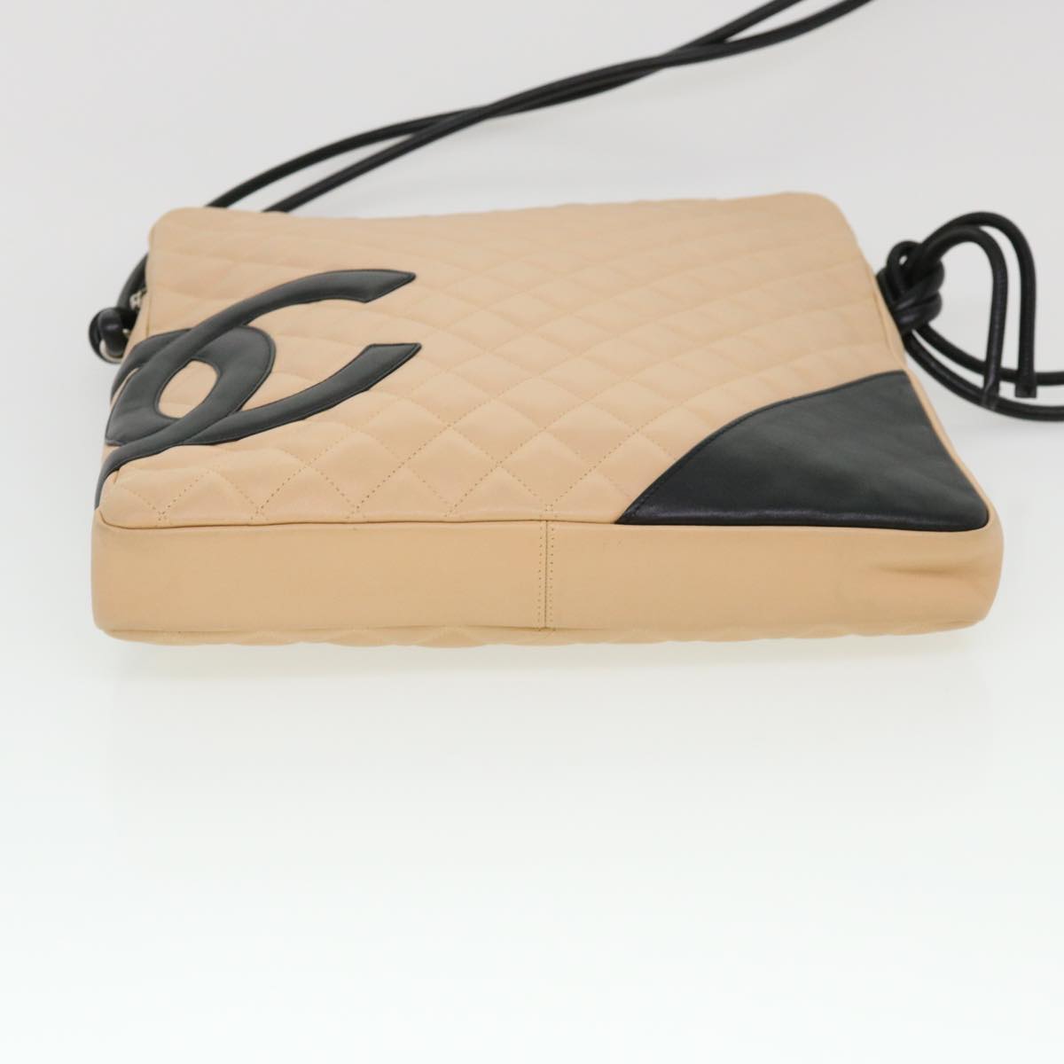CHANEL Cambon Line Shoulder Bag Caviar Skin Beige CC  am4027