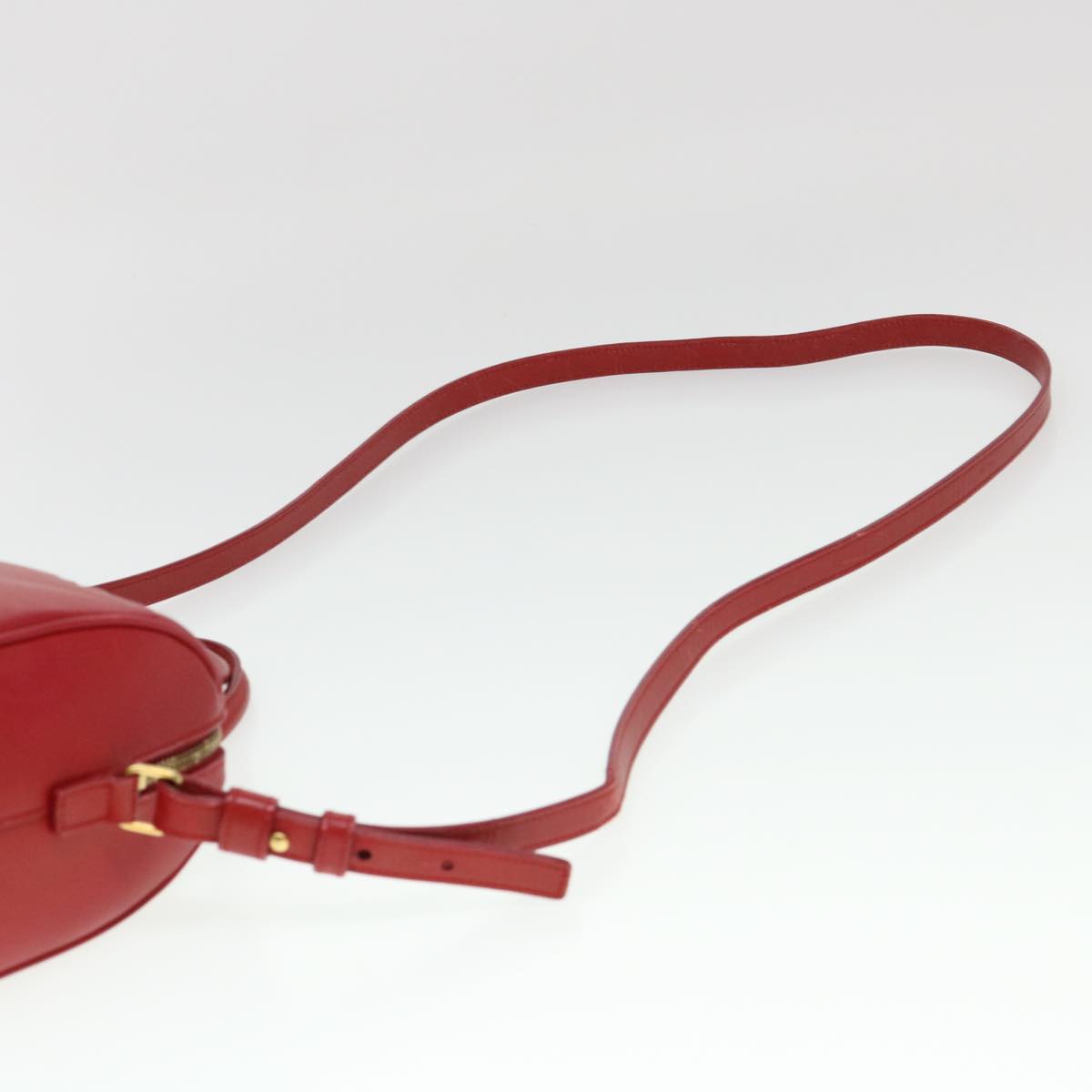 SAINT LAURENT Shoulder Bag Leather 2way Red Auth am4031