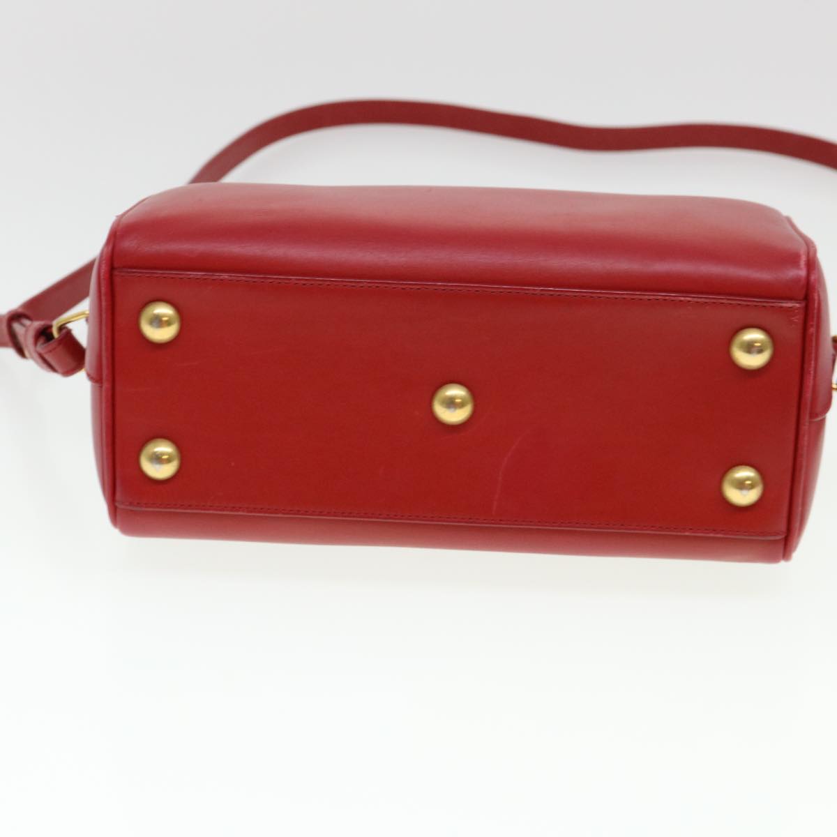 SAINT LAURENT Shoulder Bag Leather 2way Red Auth am4031