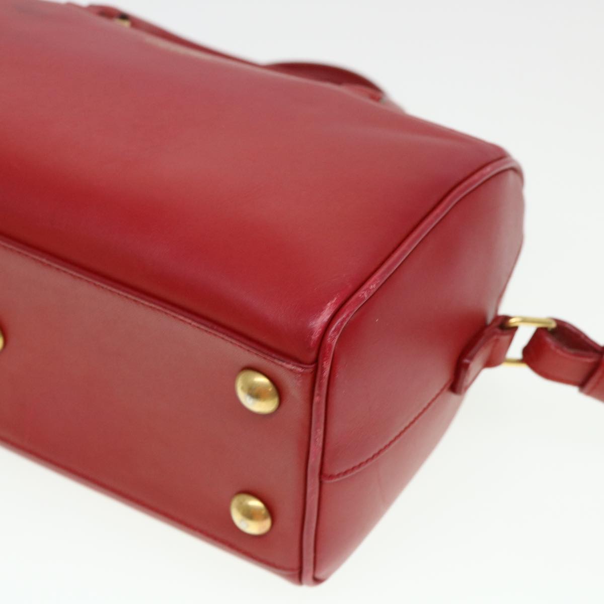 SAINT LAURENT Shoulder Bag Leather 2way Red Auth am4031