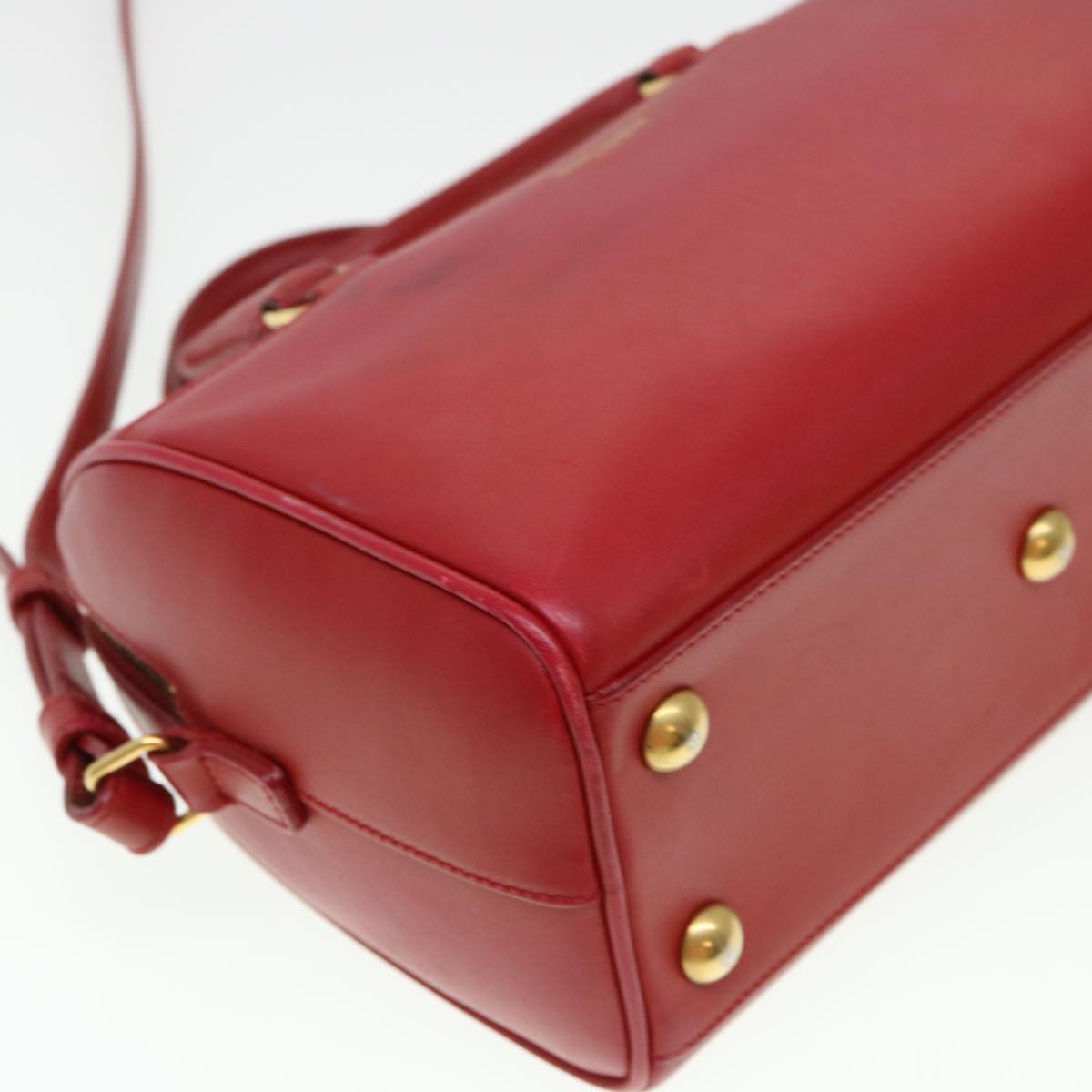 SAINT LAURENT Shoulder Bag Leather 2way Red Auth am4031