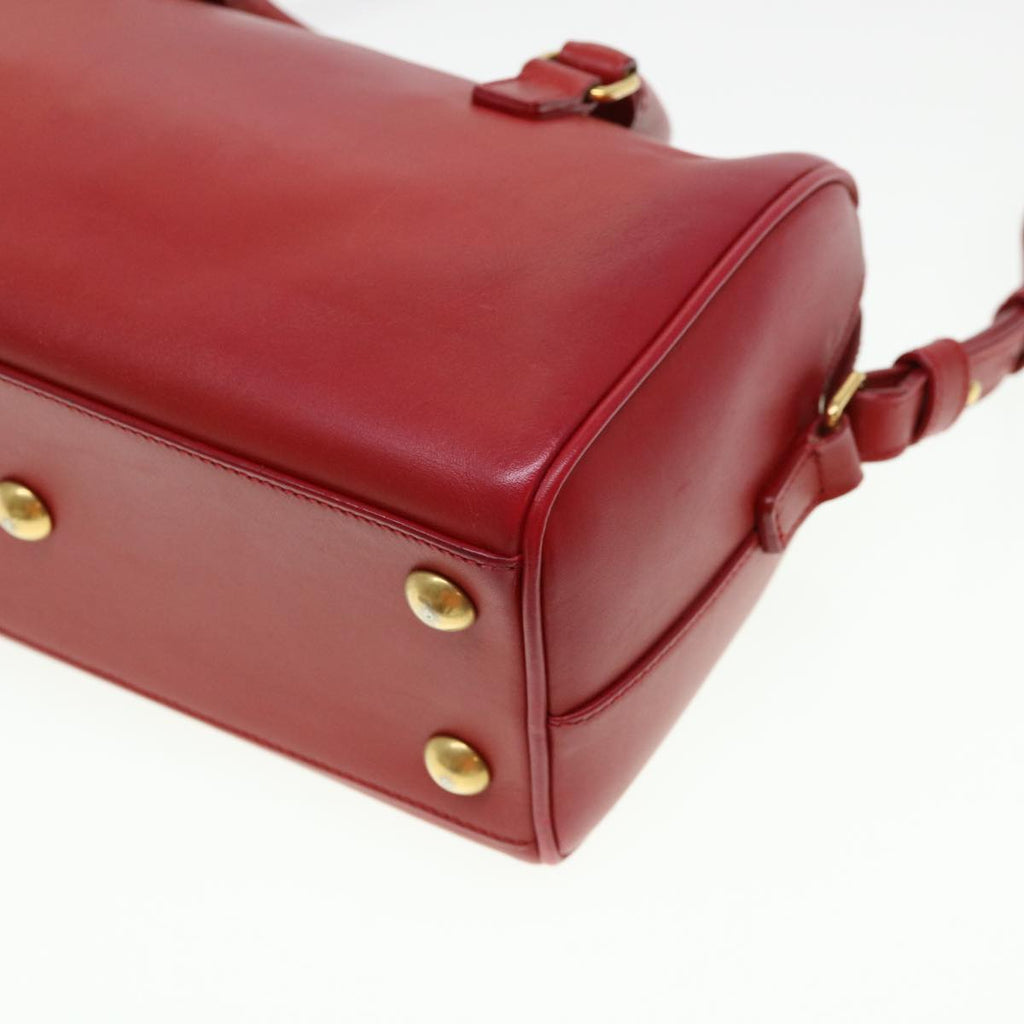 SAINT LAURENT Shoulder Bag Leather 2way Red Auth am4031