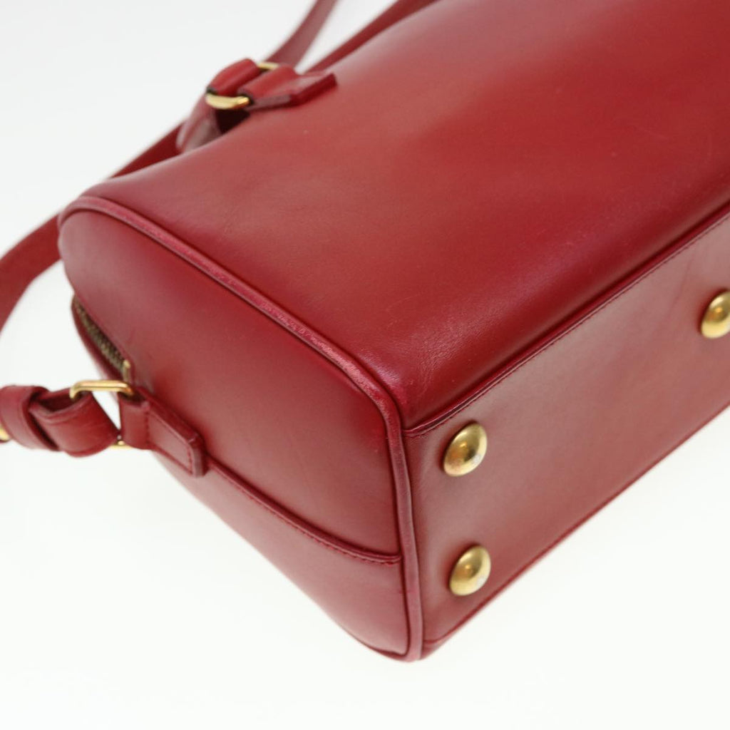 SAINT LAURENT Shoulder Bag Leather 2way Red Auth am4031