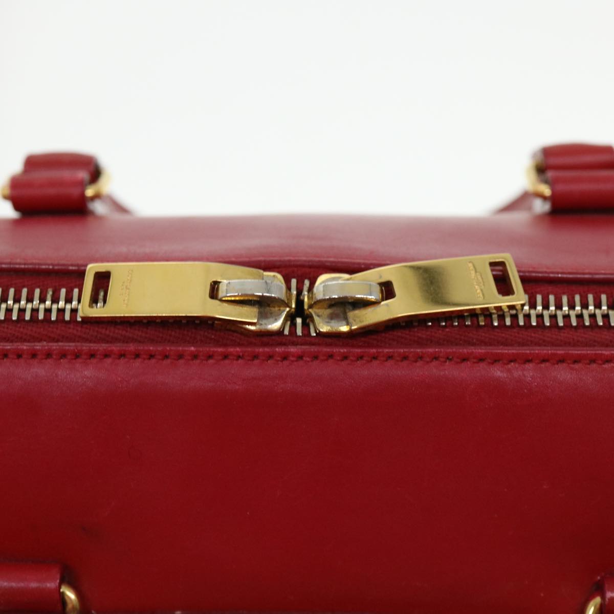 SAINT LAURENT Shoulder Bag Leather 2way Red Auth am4031