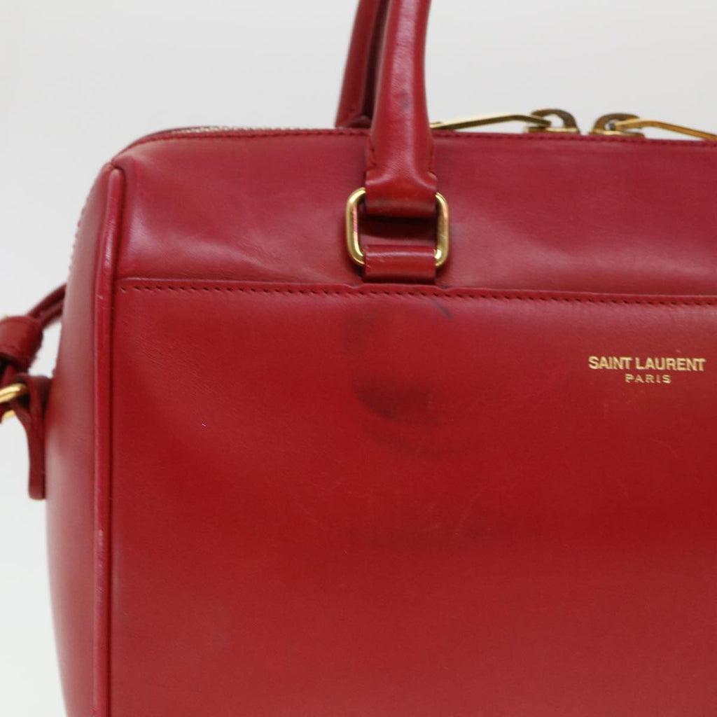 SAINT LAURENT Shoulder Bag Leather 2way Red Auth am4031