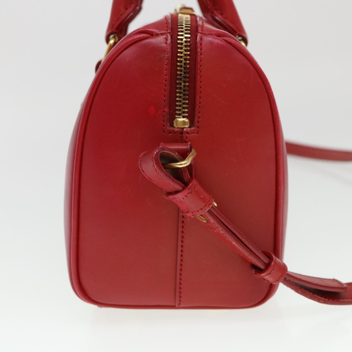 SAINT LAURENT Shoulder Bag Leather 2way Red Auth am4031