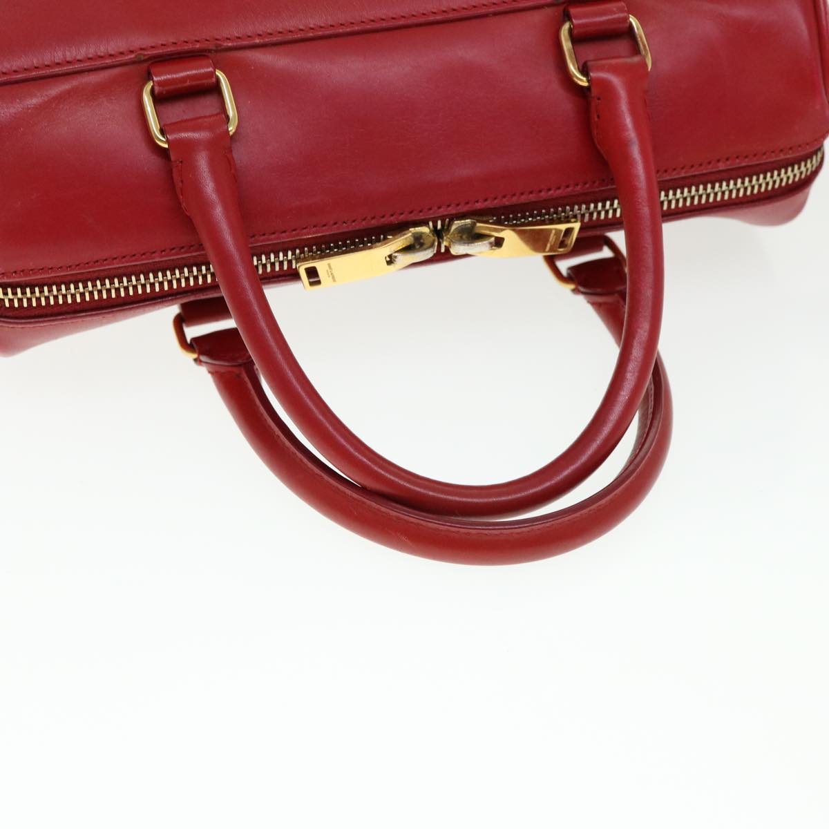 SAINT LAURENT Shoulder Bag Leather 2way Red Auth am4031