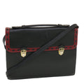 SAINT LAURENT Hand Bag Leather 2way Black Auth am4085