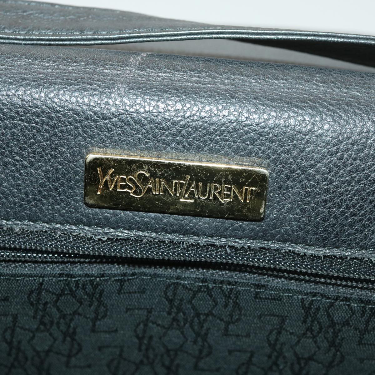 SAINT LAURENT Hand Bag Leather 2way Black Auth am4085