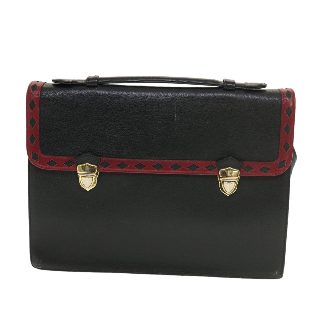 SAINT LAURENT Hand Bag Leather 2way Black Auth am4085
