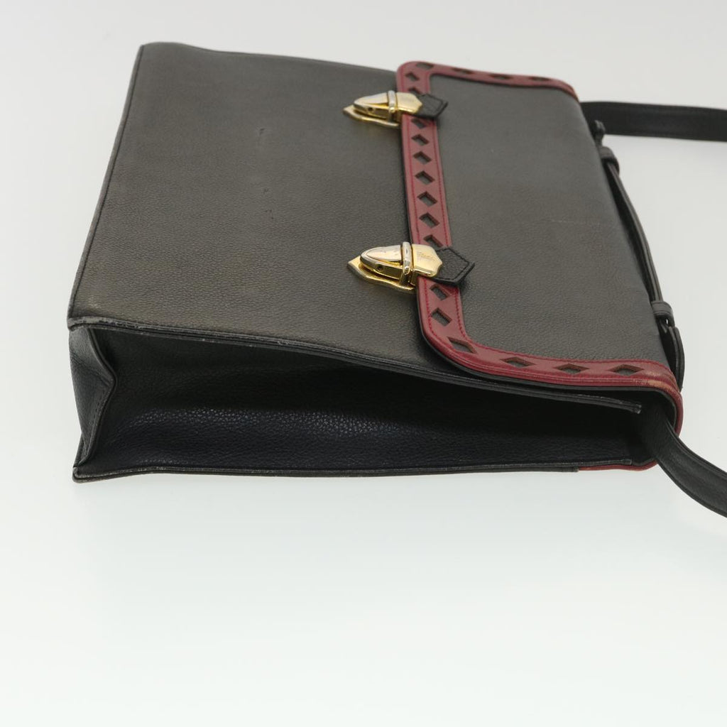 SAINT LAURENT Hand Bag Leather 2way Black Auth am4085