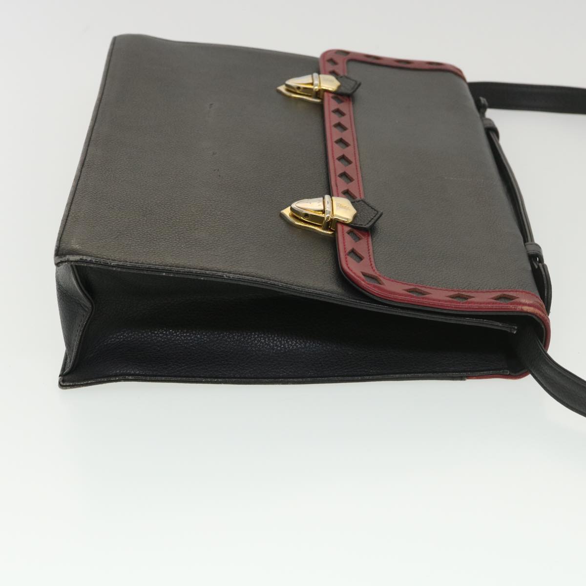 SAINT LAURENT Hand Bag Leather 2way Black Auth am4085