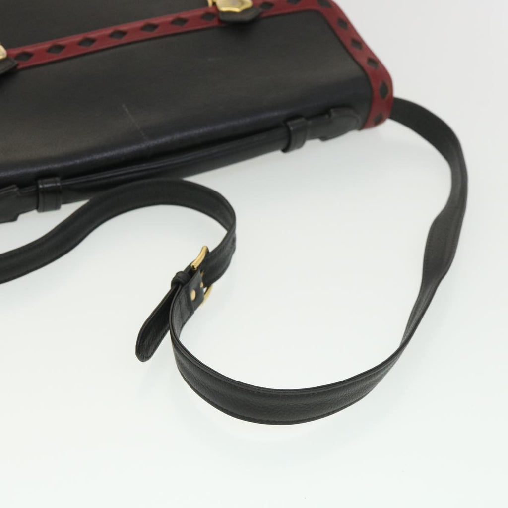 SAINT LAURENT Hand Bag Leather 2way Black Auth am4085