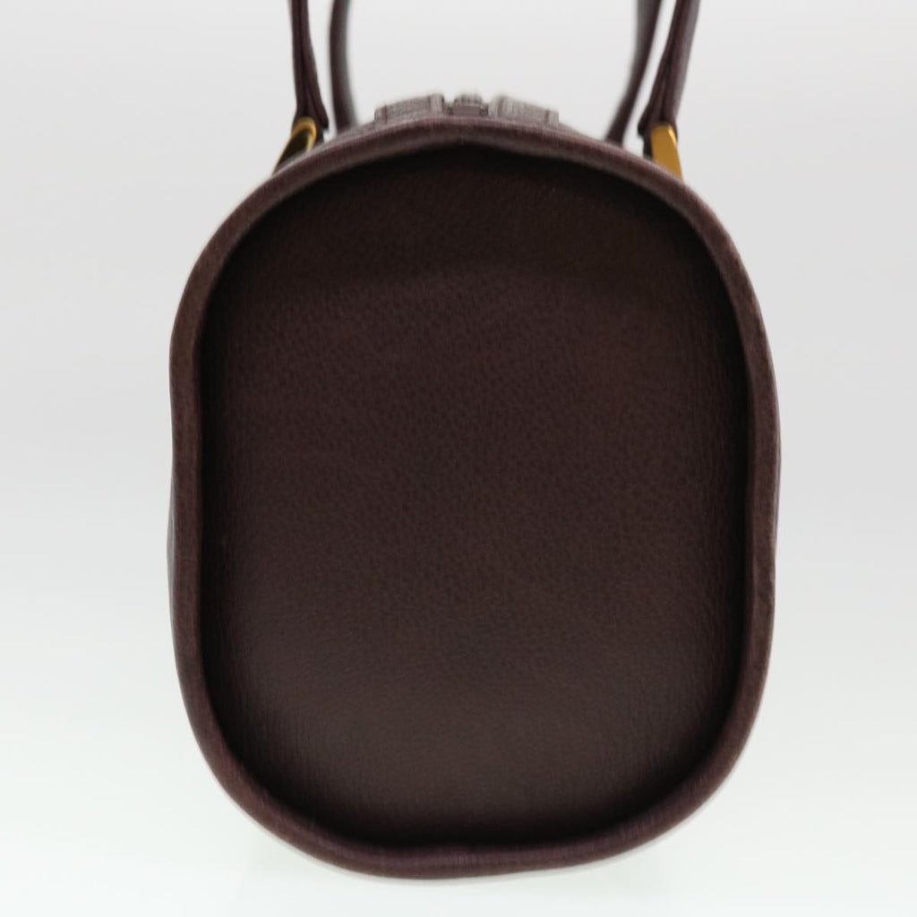 SAINT LAURENT Hand Bag Leather Wine Red Auth am4116