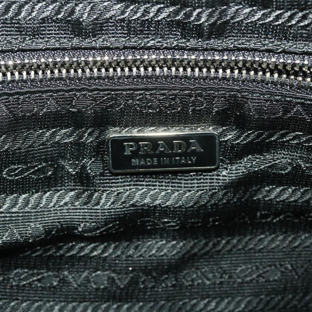 PRADA Hand Bag Nylon Black Beige  am4158