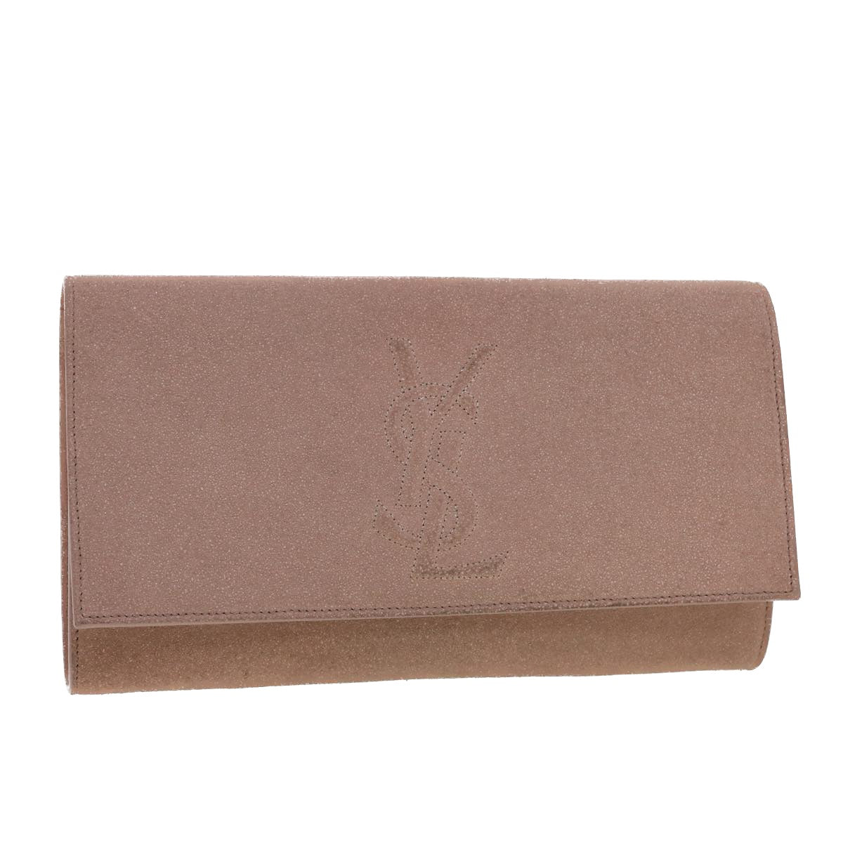 SAINT LAURENT Clutch Bag Leather Pink Auth am4193