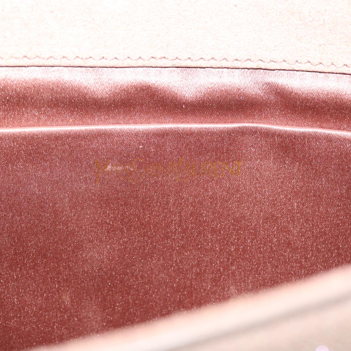 SAINT LAURENT Clutch Bag Leather Pink Auth am4193