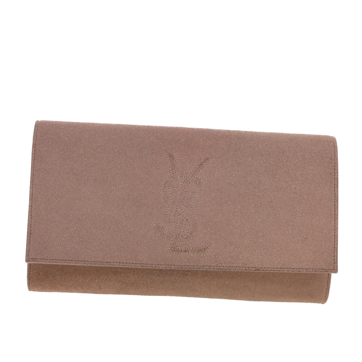 SAINT LAURENT Clutch Bag Leather Pink Auth am4193