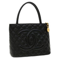 CHANEL Tote Bag Caviar Skin Black CC  am4270