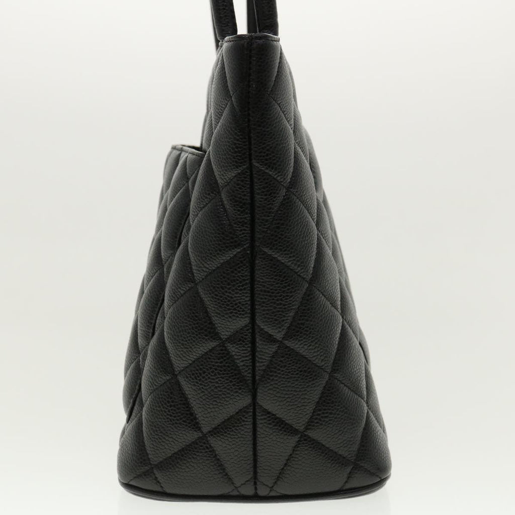 CHANEL Tote Bag Caviar Skin Black CC  am4270