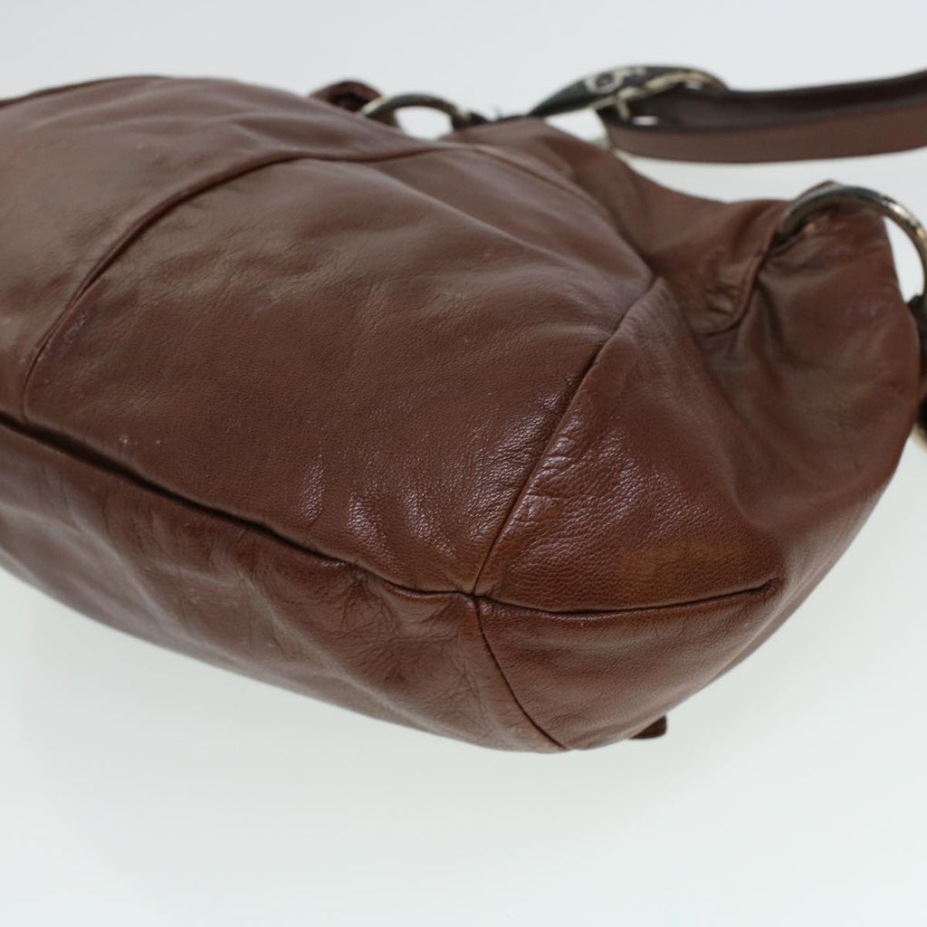 SAINT LAURENT Shoulder Bag Leather Brown 112878 Auth am4283