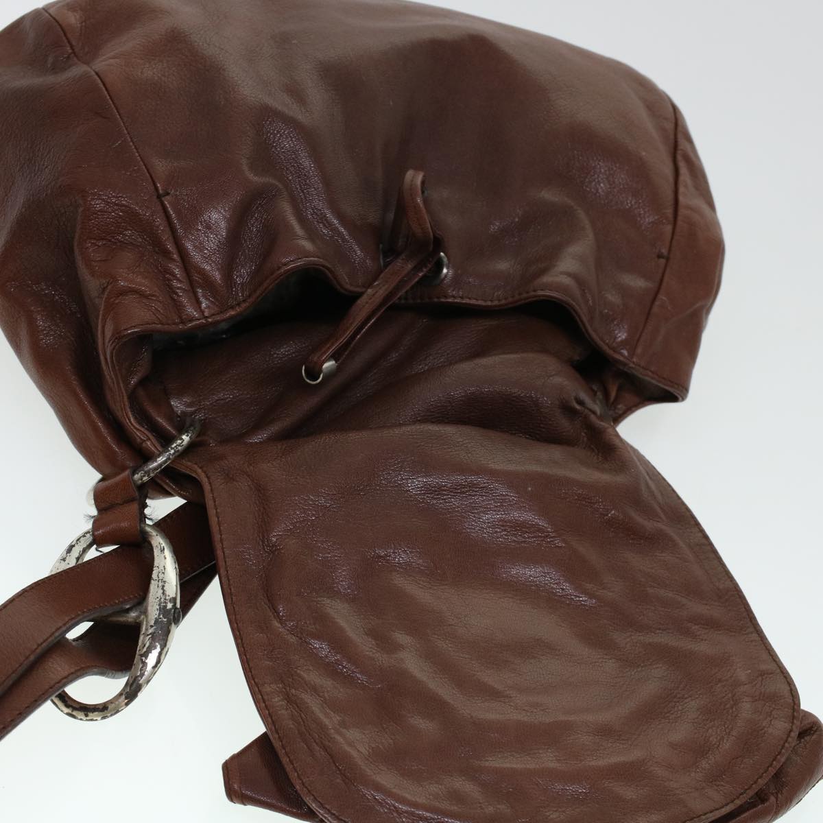 SAINT LAURENT Shoulder Bag Leather Brown 112878 Auth am4283