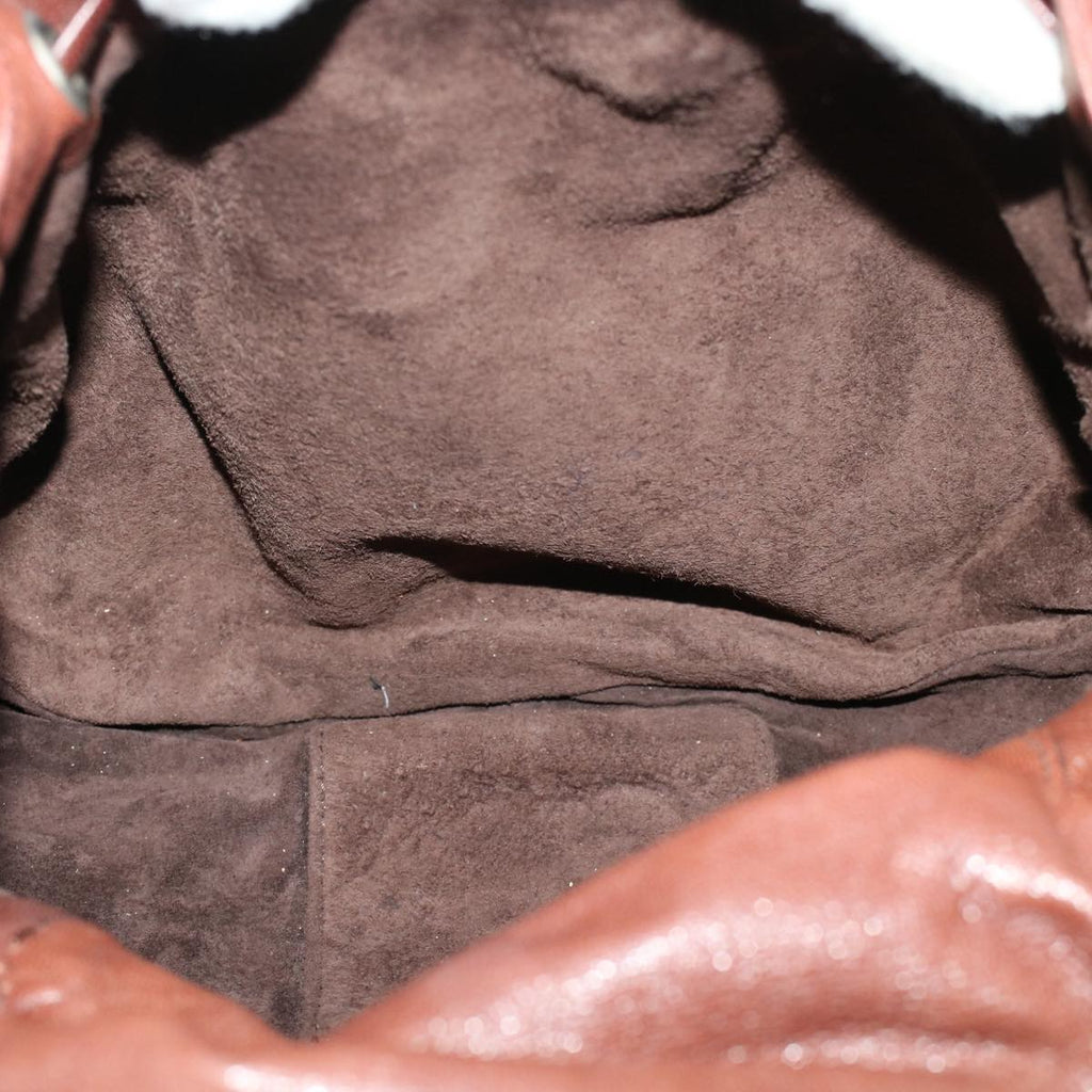 SAINT LAURENT Shoulder Bag Leather Brown 112878 Auth am4283