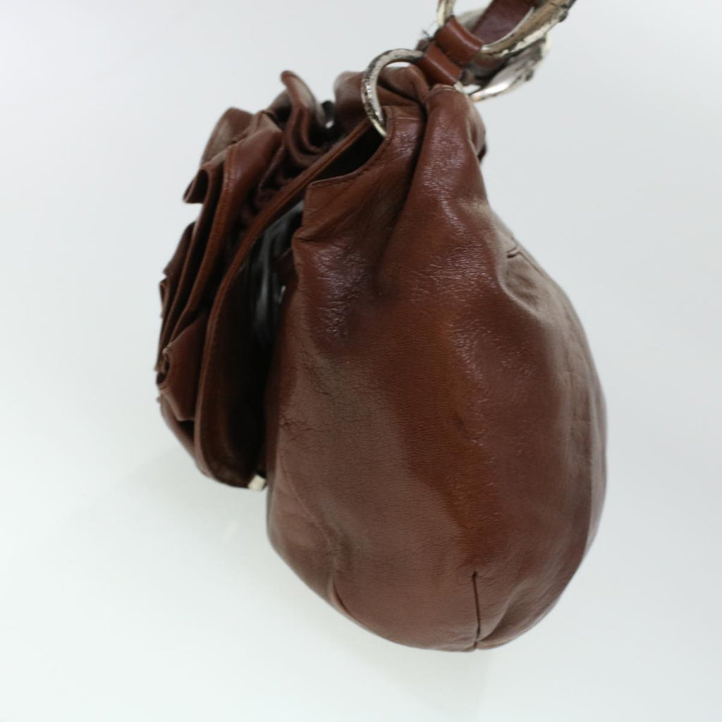 SAINT LAURENT Shoulder Bag Leather Brown 112878 Auth am4283