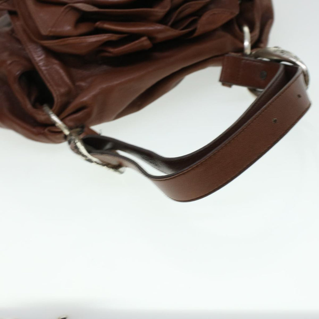 SAINT LAURENT Shoulder Bag Leather Brown 112878 Auth am4283