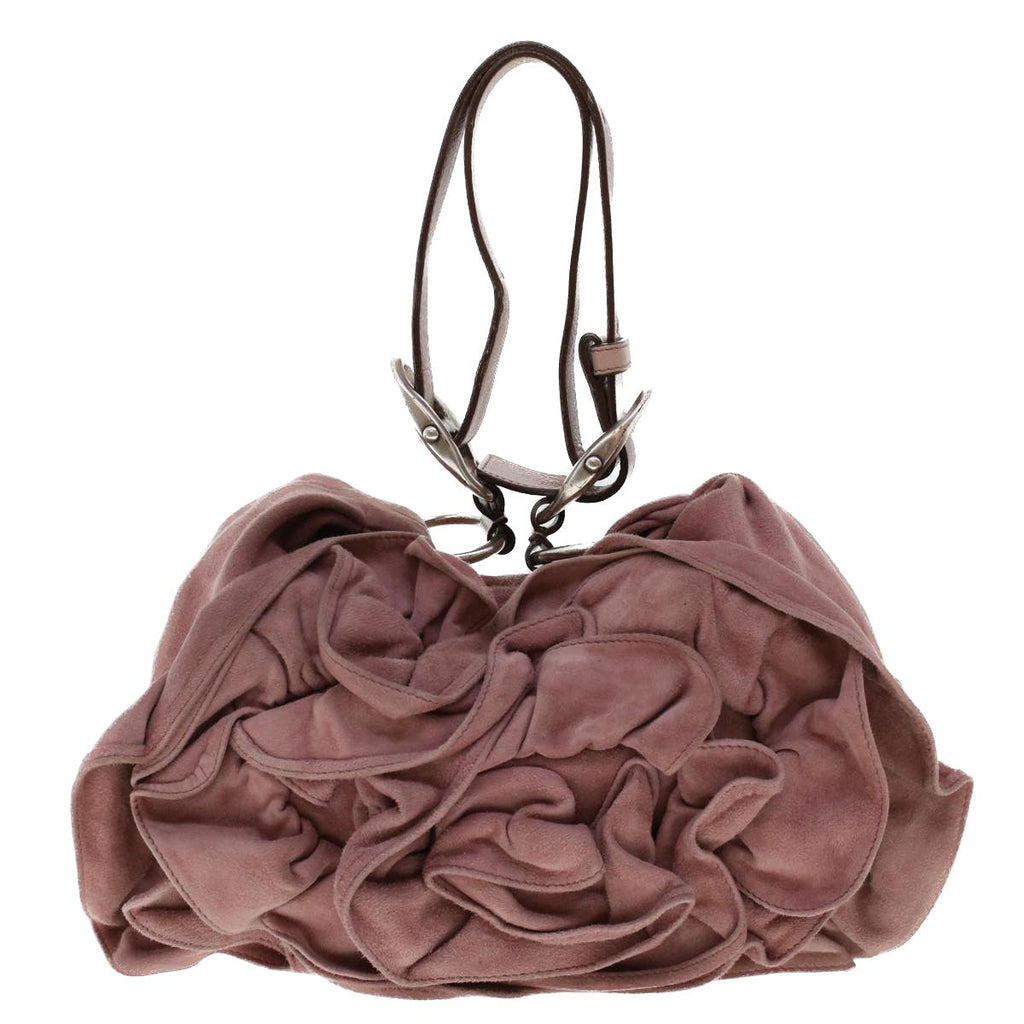 SAINT LAURENT Shoulder Bag Suede Pink 112937 Auth am4598