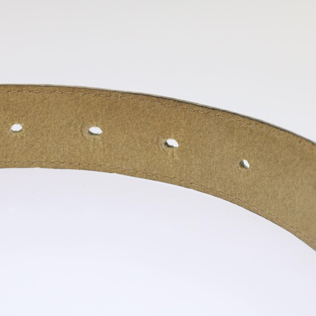 CHANEL COCO Mark Belt Leather 33.1" Beige CC Auth am4714