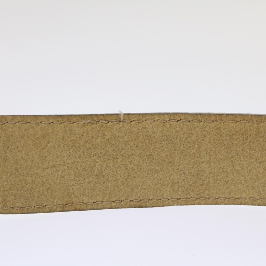 CHANEL COCO Mark Belt Leather 33.1" Beige CC Auth am4714