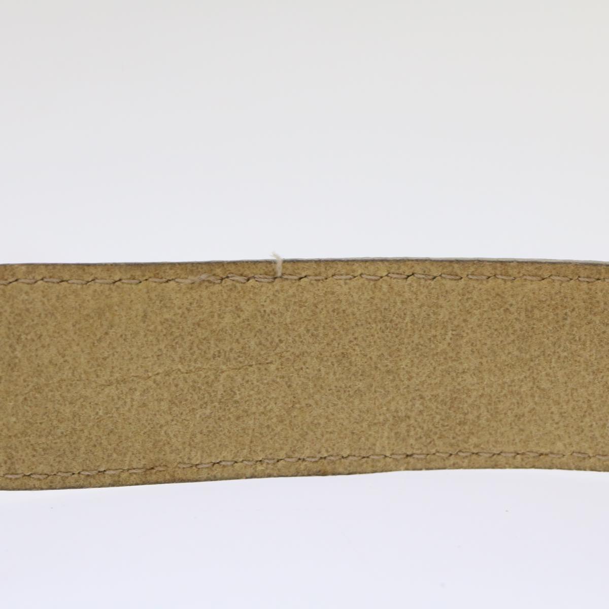 CHANEL COCO Mark Belt Leather 33.1" Beige CC Auth am4714