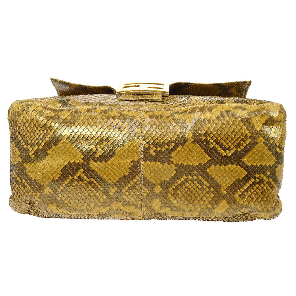 FENDI 80s Gold Python Mamma Baguette Large