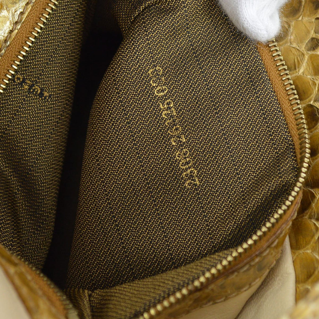 FENDI 80s Gold Python Mamma Baguette Large